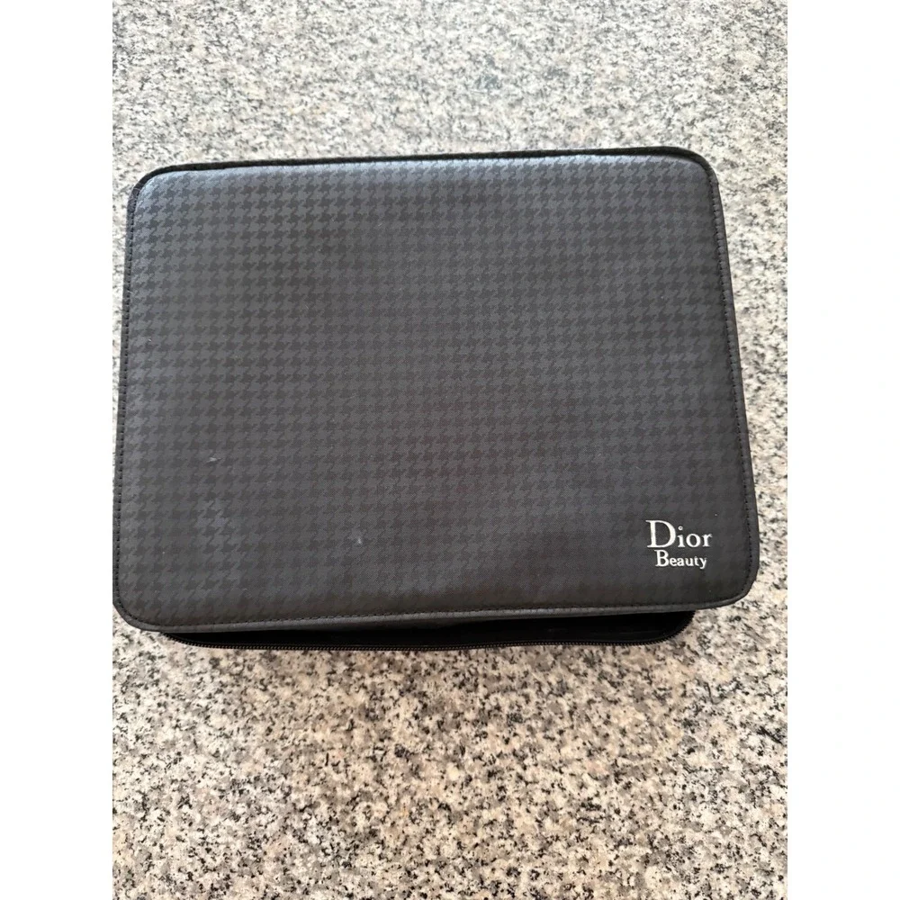 Dior Beauty Makeup Organizer Case Unisex OS Black Good Houndstooth Travel Vanity